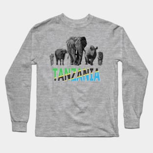 Tanzania Wildlife Big Five Safari for Tanzania Fans Long Sleeve T-Shirt